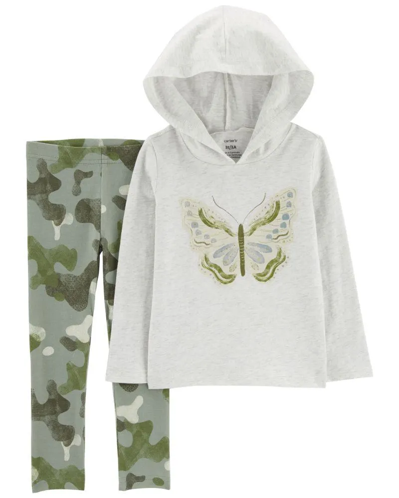 Conjunto De 2 Piezas De Playera Jersey Con Gorro Y Leggings Carter's