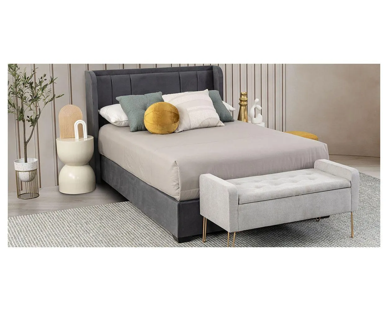 Cama Matrimonial Leonor Gris