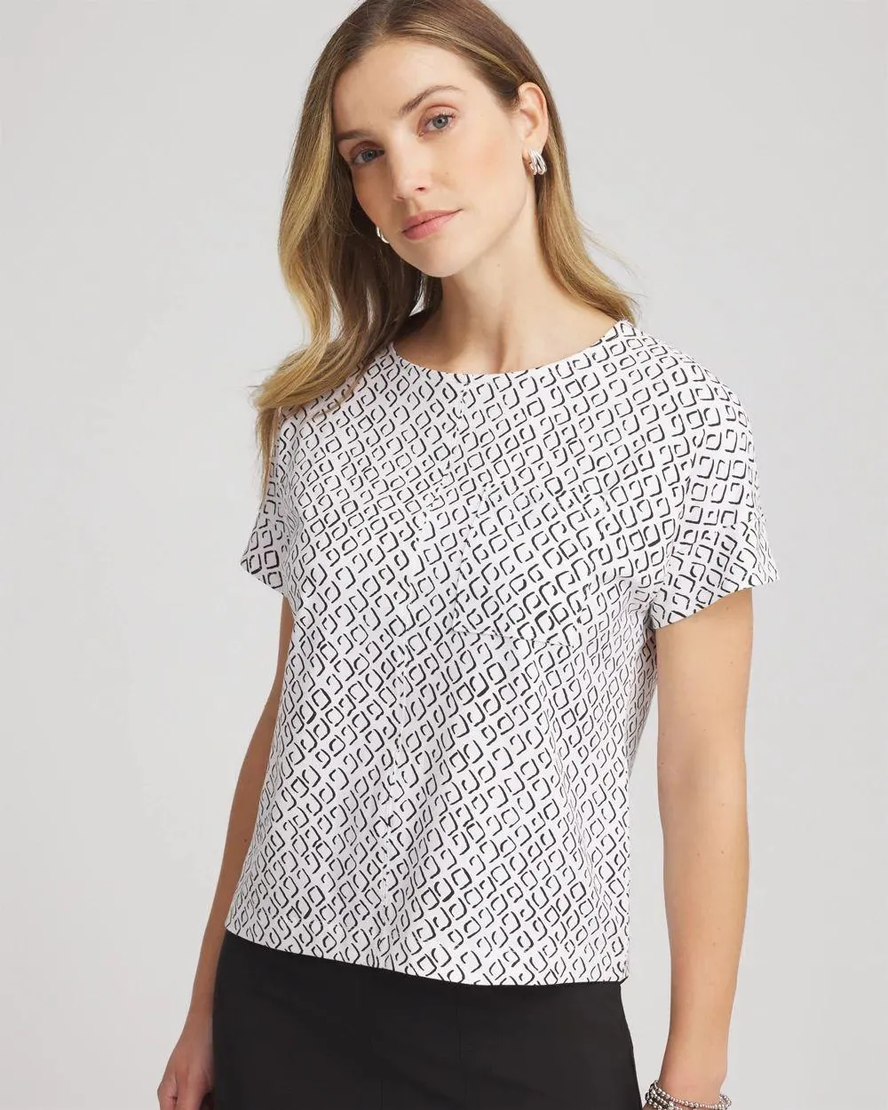 Zenergy ® UPF Knit Geo-Print Dolman Top
