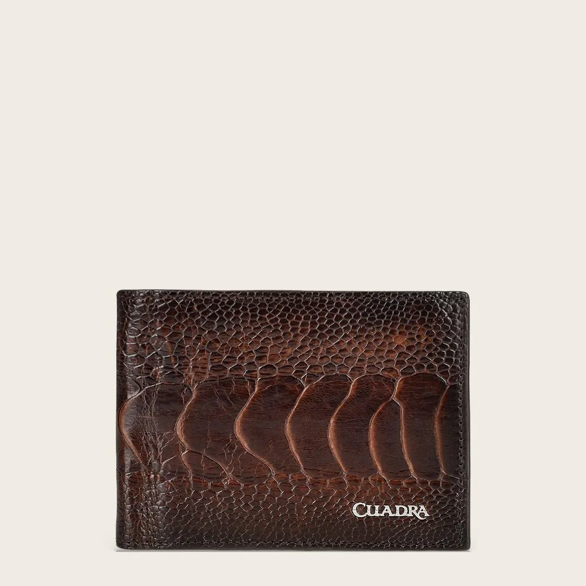 Billetera en piel genuina de pata de avestruz.