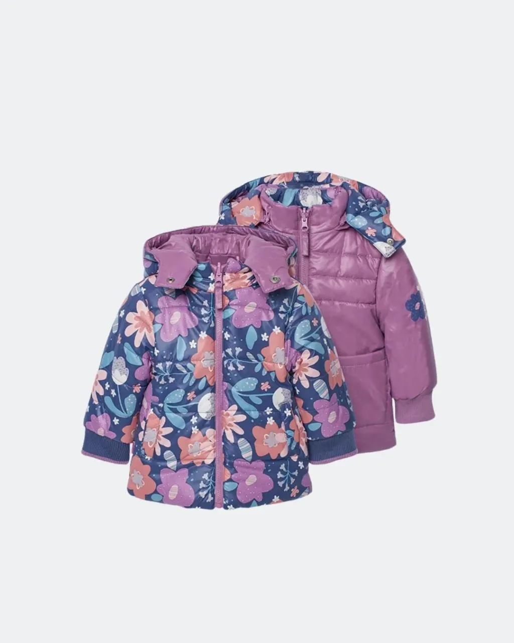 Chamarra morada acolchada doble vista