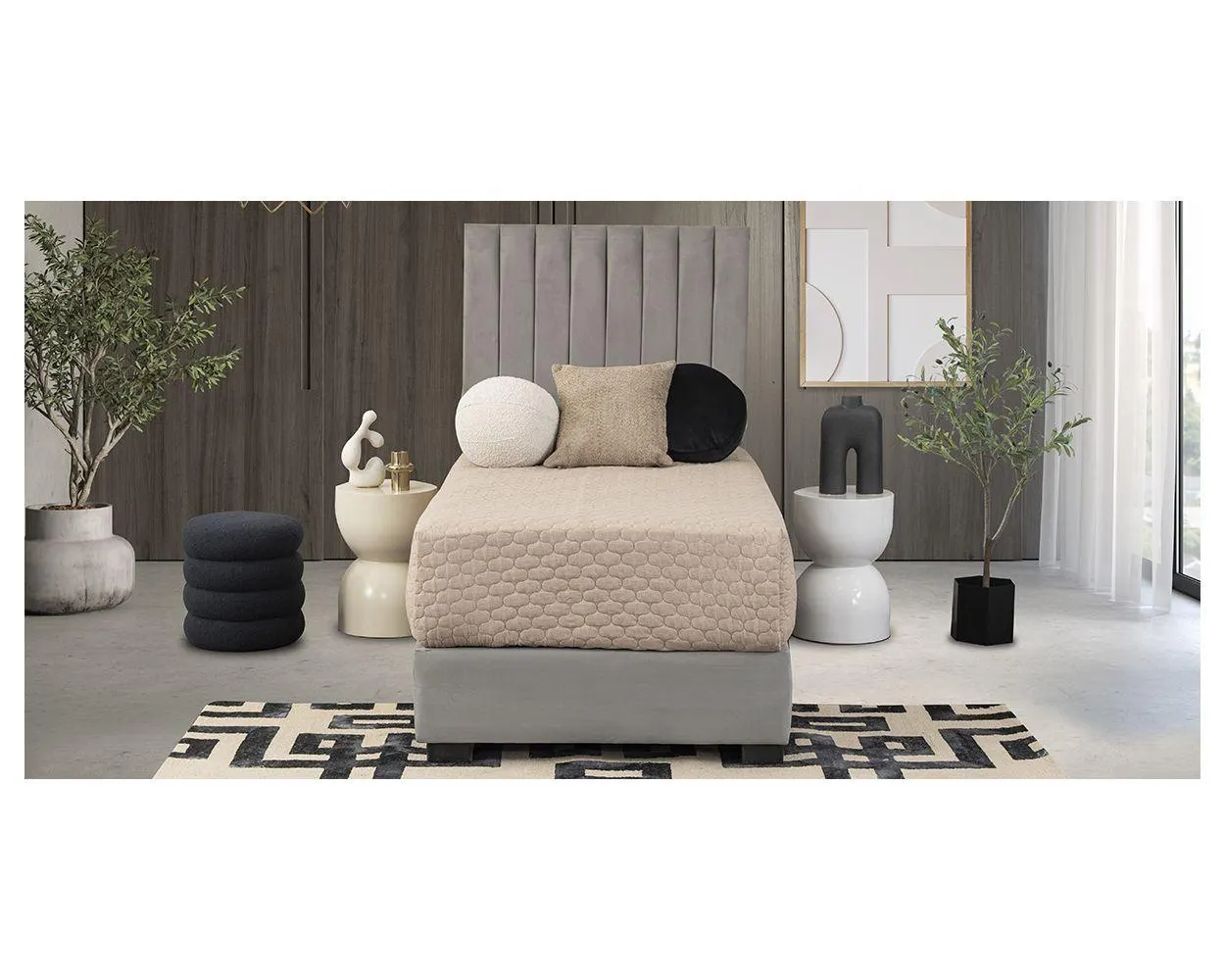 Cama Individual Megan Gris