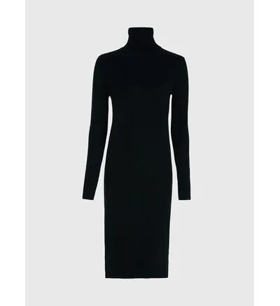Vestido Calvin Klein Lana Merino Mujer Negro