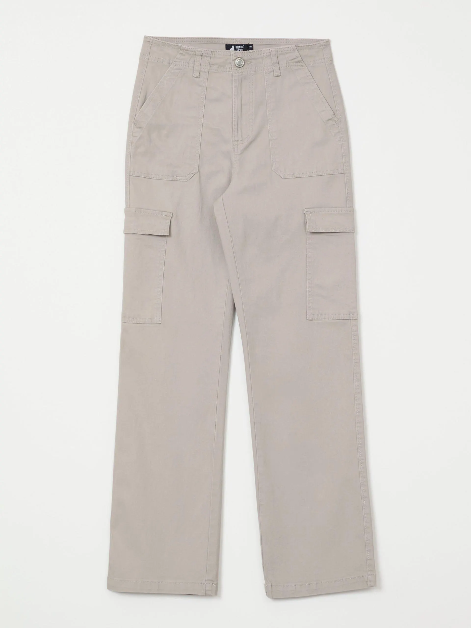 Pantalón Cargo Corte Recto Beige