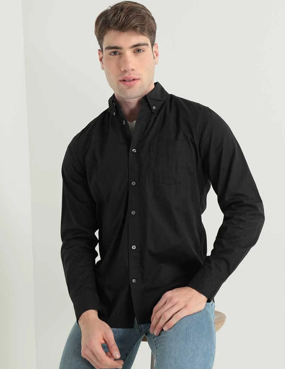 Camisa casual manga larga para hombre