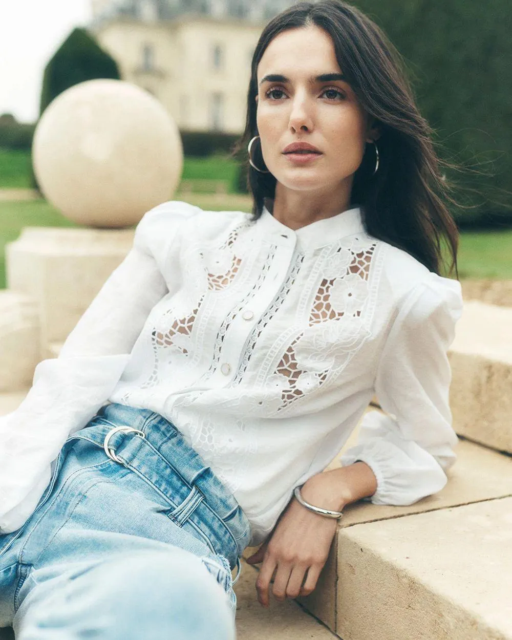 Floral Cutwork Shirt