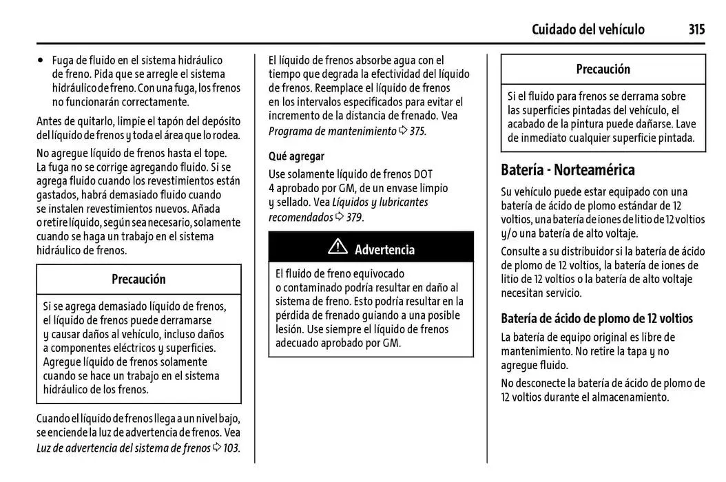 Catálogo de Chevrolet Corvette Stingray Manual del propietario 22 de enero al 31 de diciembre 2025 - Pagina 316