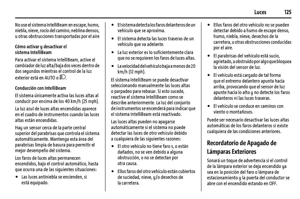 Catálogo de Chevrolet Corvette Stingray Manual del propietario 22 de enero al 31 de diciembre 2025 - Pagina 126