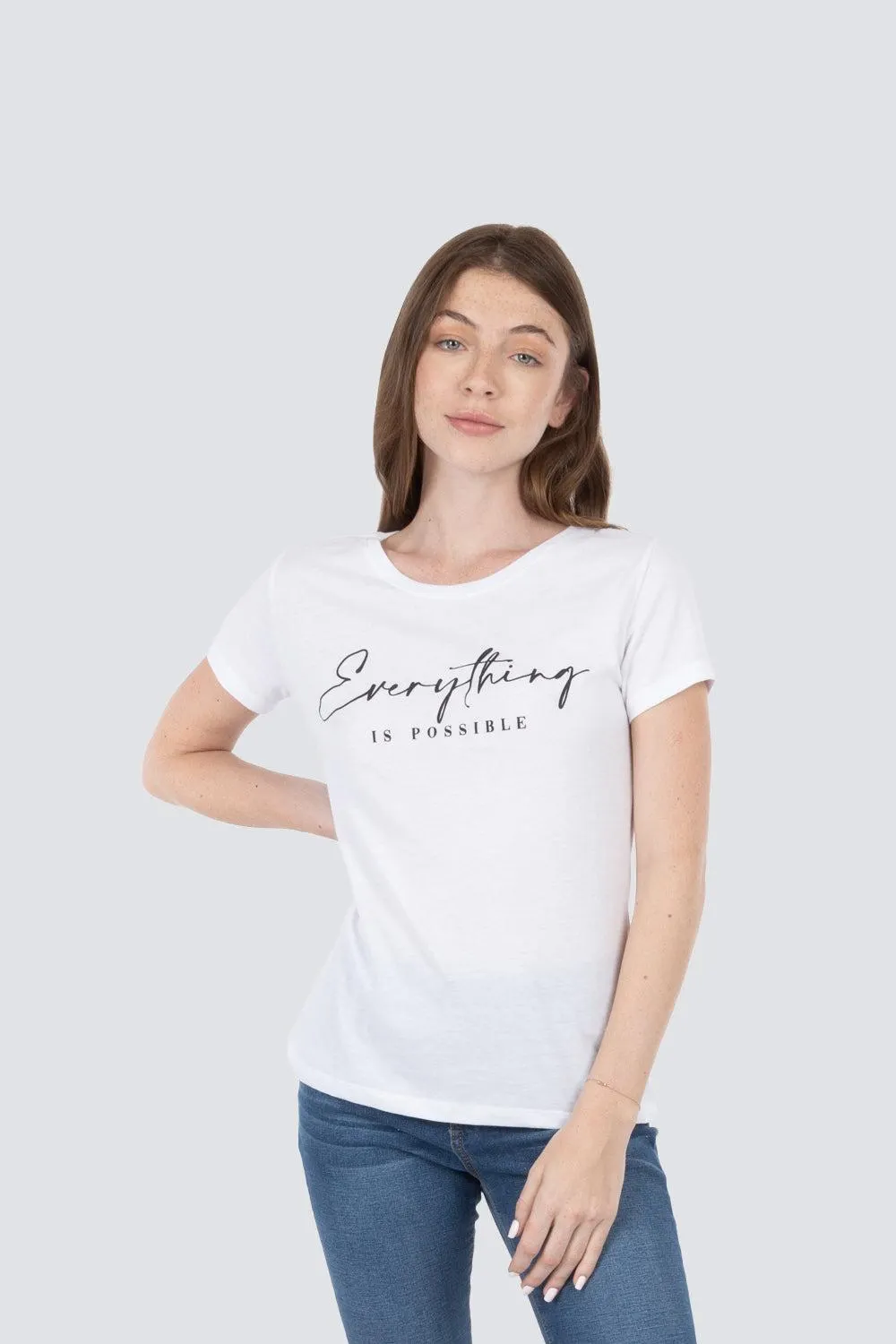 Playera estampada cuello redondo