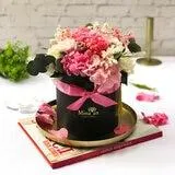 Mina'an Flor Eterna, Bouquet Con Flores Preservadas En Tonos Rosas