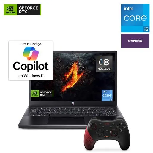 Laptop Gamer Acer Nitro V 15 NVIDIA GeForce RTX 2050 Intel Core i5 15.6 pulg. 512GB SSD 8GB RAM Incluye Control Gamer Nitro