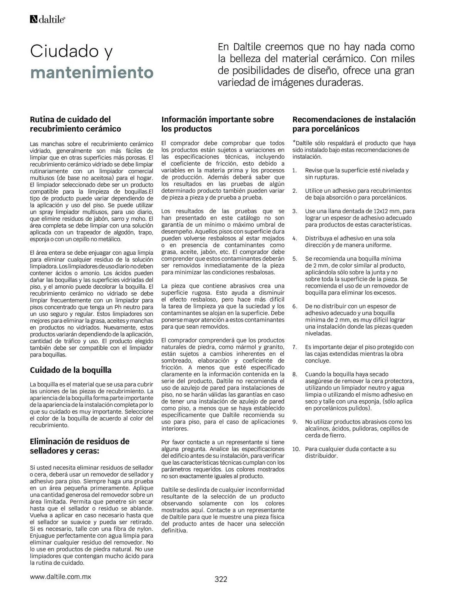 Catálogo de Catálogo Daltile 1 de enero al 31 de diciembre 2024 - Pagina 322