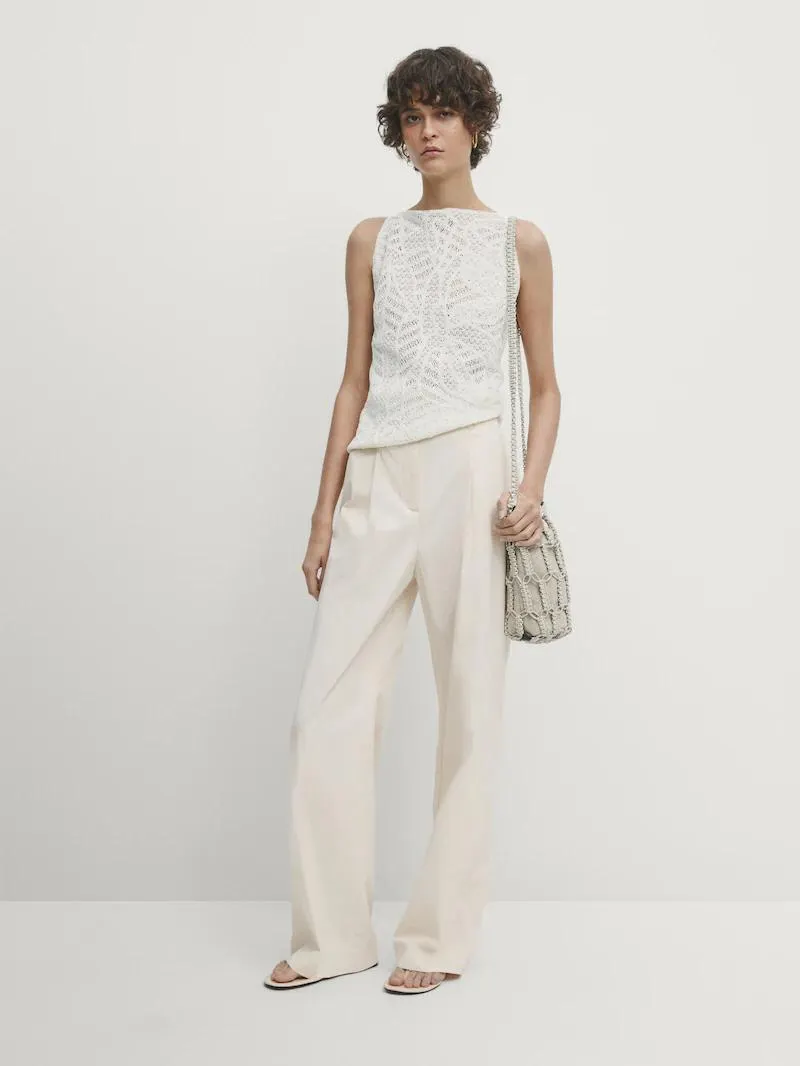 Pantalón tiro alto paperbag