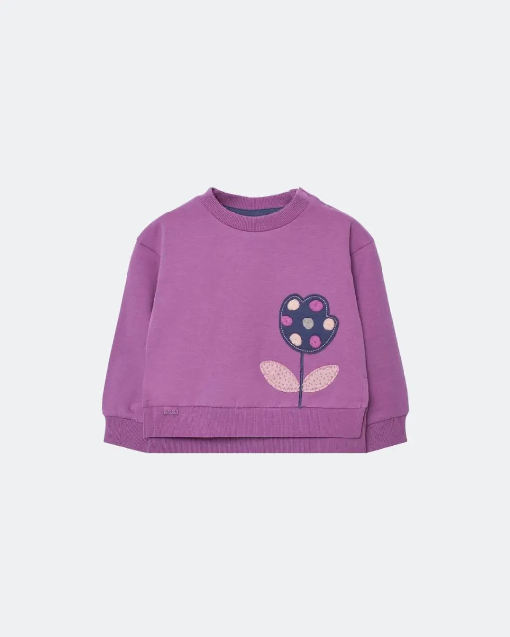 Sudadera morada con tulipán