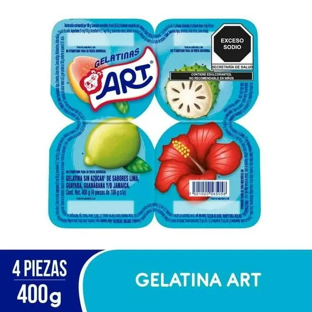 Gelatinas Art sin azúcar surtido 2 100 g 4 pzas