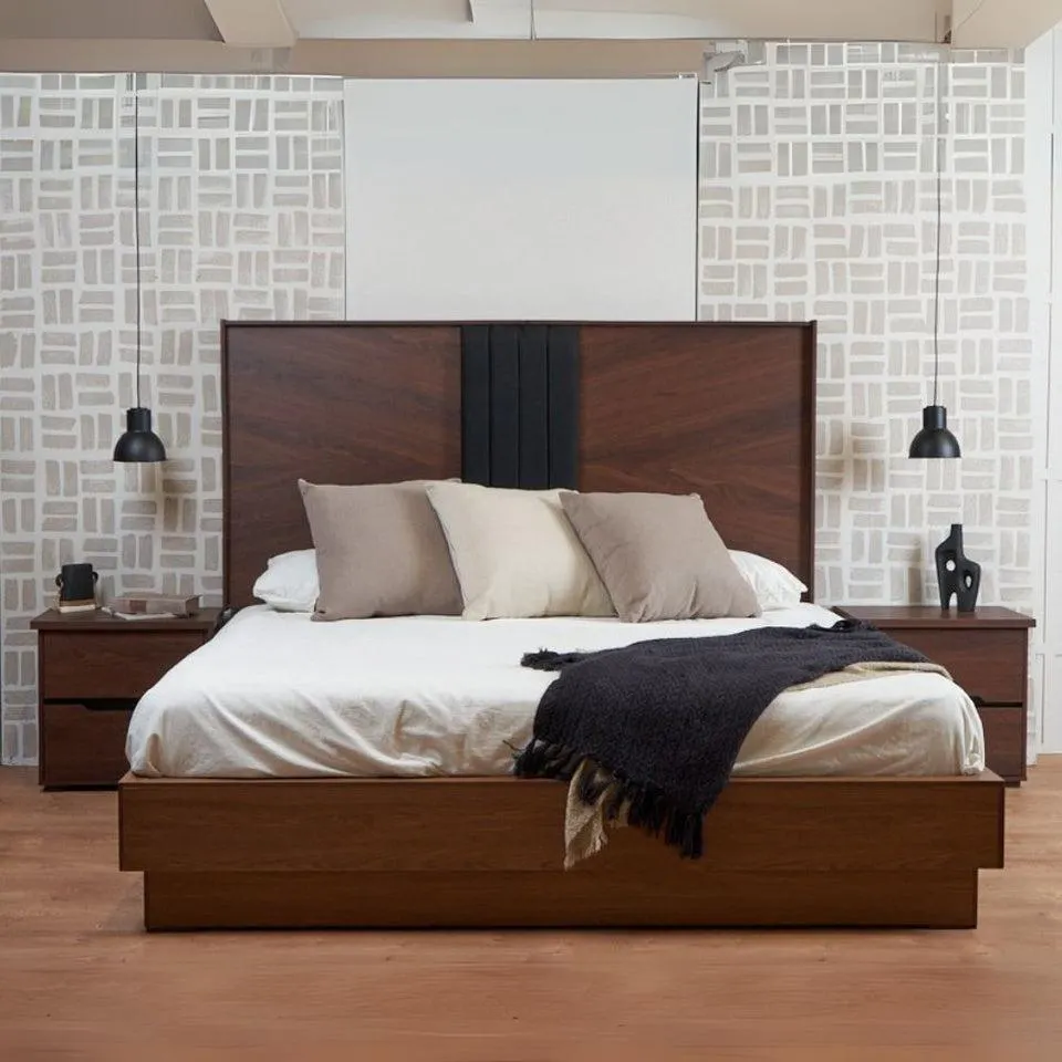 Cabecera con 2 burós Ebba - Nogal