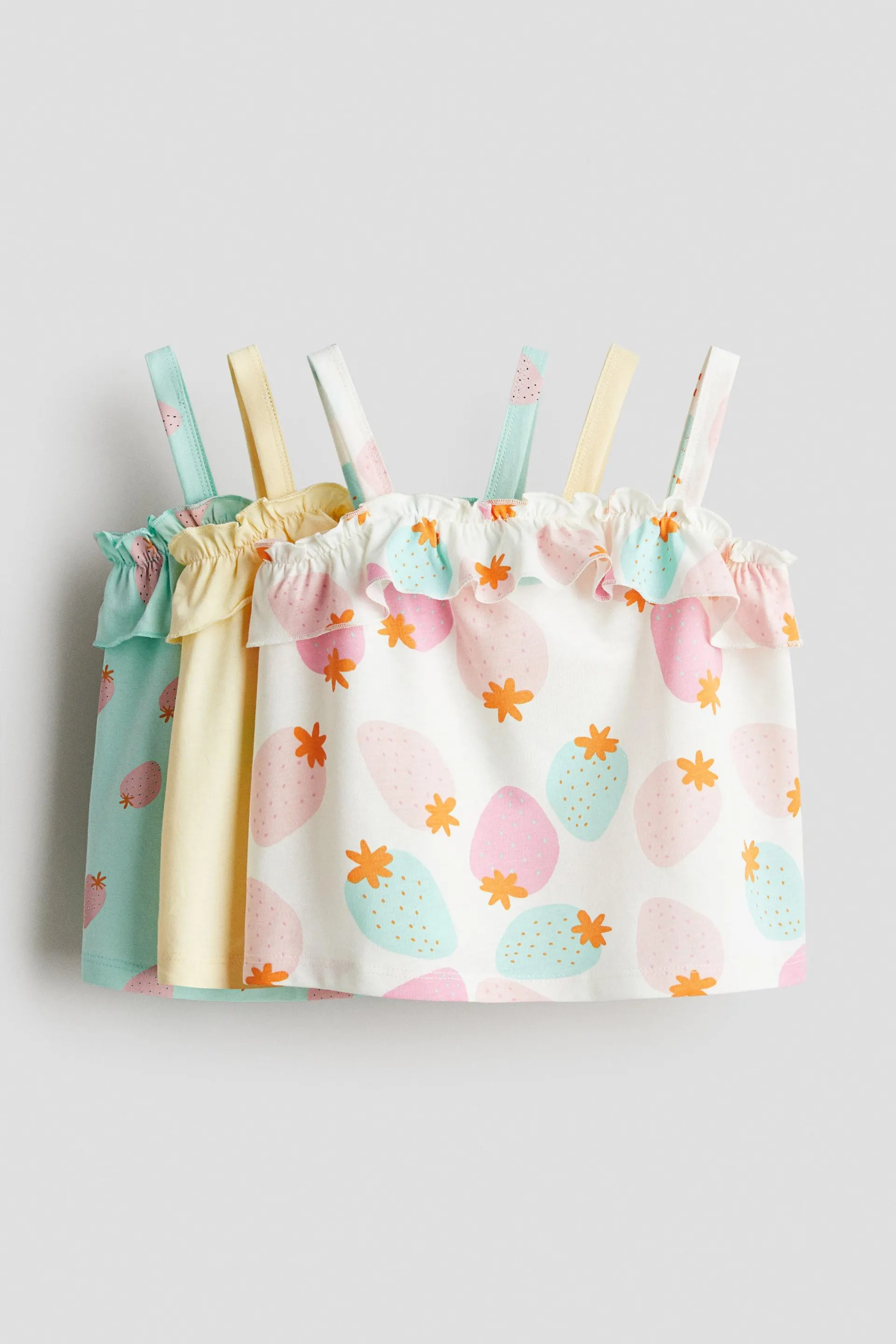 3-pack Tops de tirantes con olanes