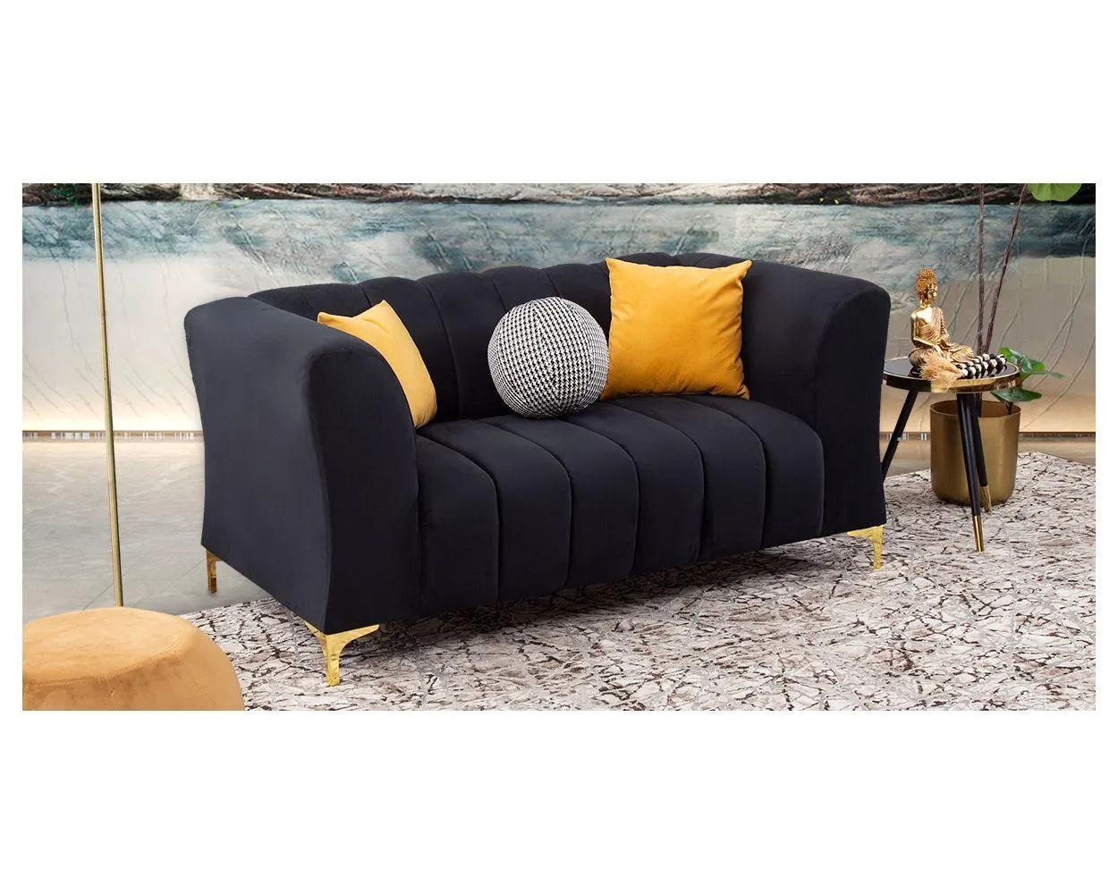 Sofá 2 Plazas Emma Negro