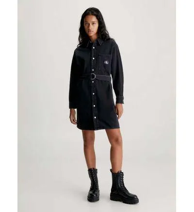 Vestido Calvin Klein Denim Mujer Negro
