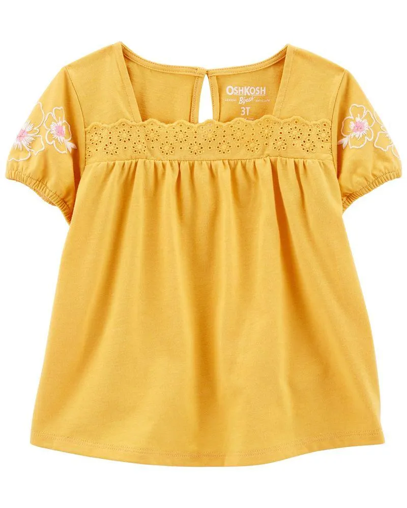 Blusa Con Mangas Abombadas Y Encaje Oshkosh B'Gosh