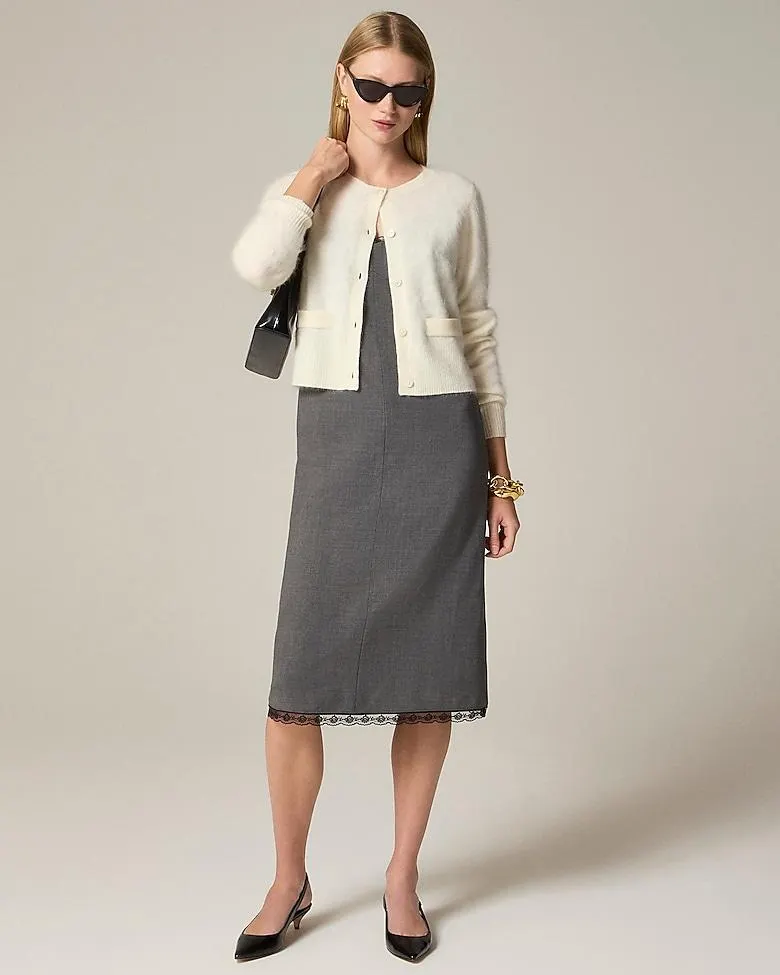 Brushed cashmere cropped cardigan