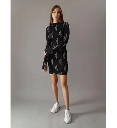 Vestido Calvin Klein Monograma Mujer Negro