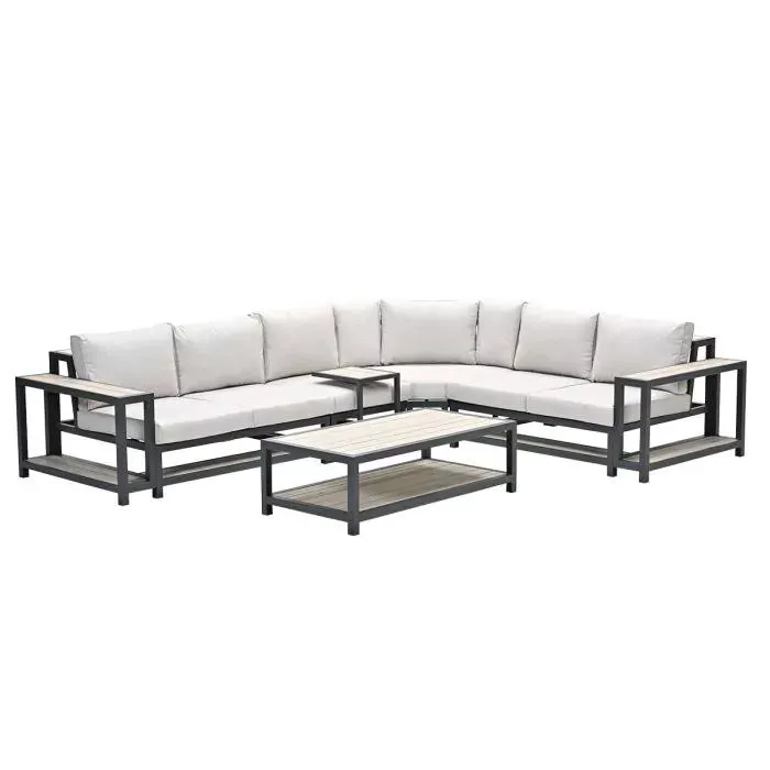 Prego loungeset 6-delig - donker grijs