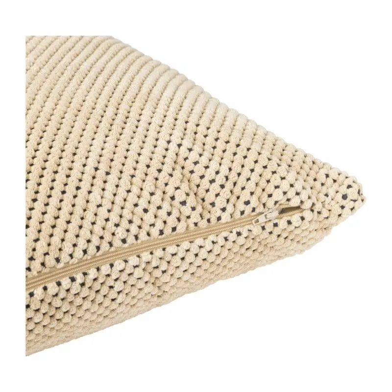 Sierkussen met blokjes - beige - 60x60 cm