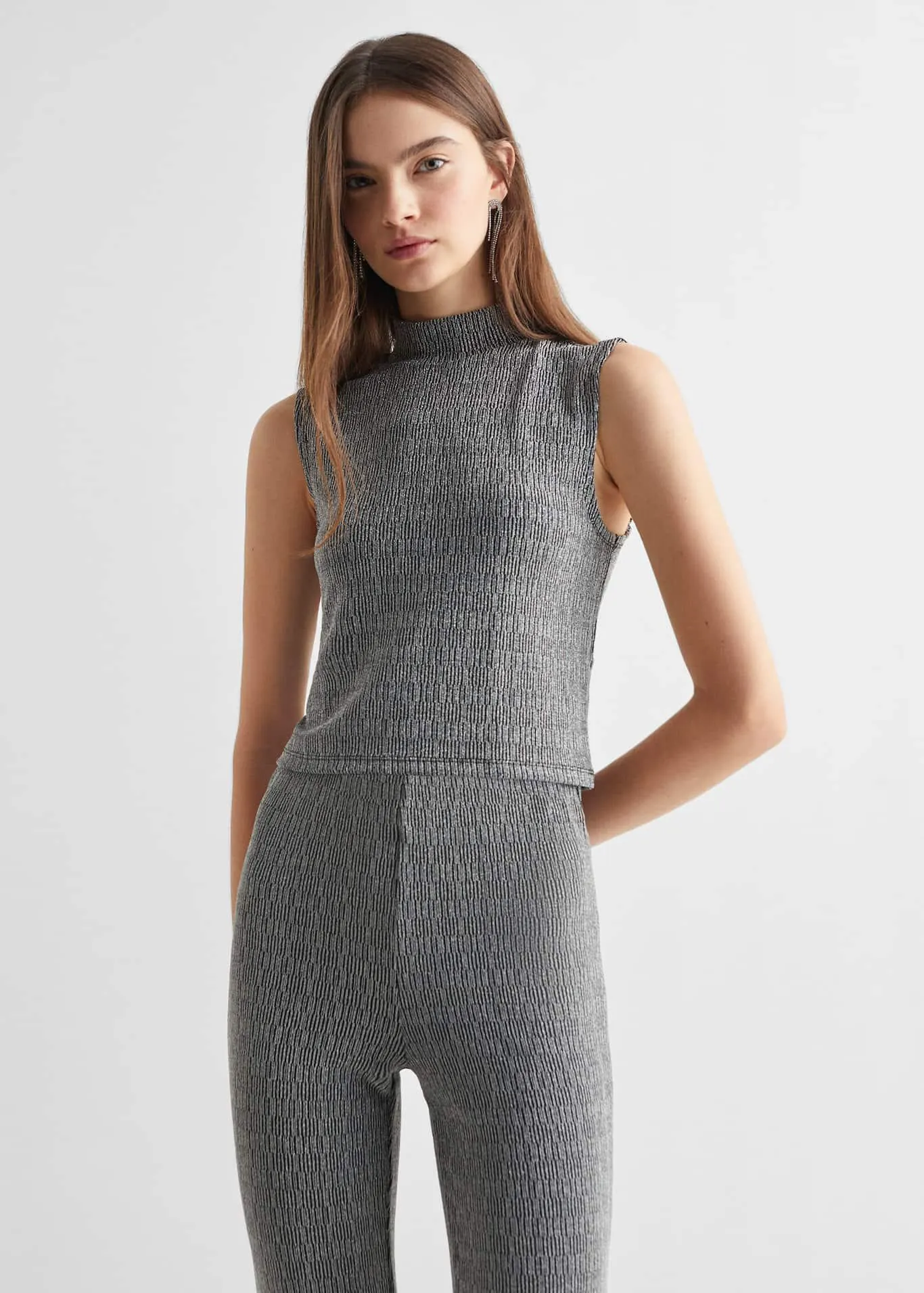 Legging met glanzende afwerking