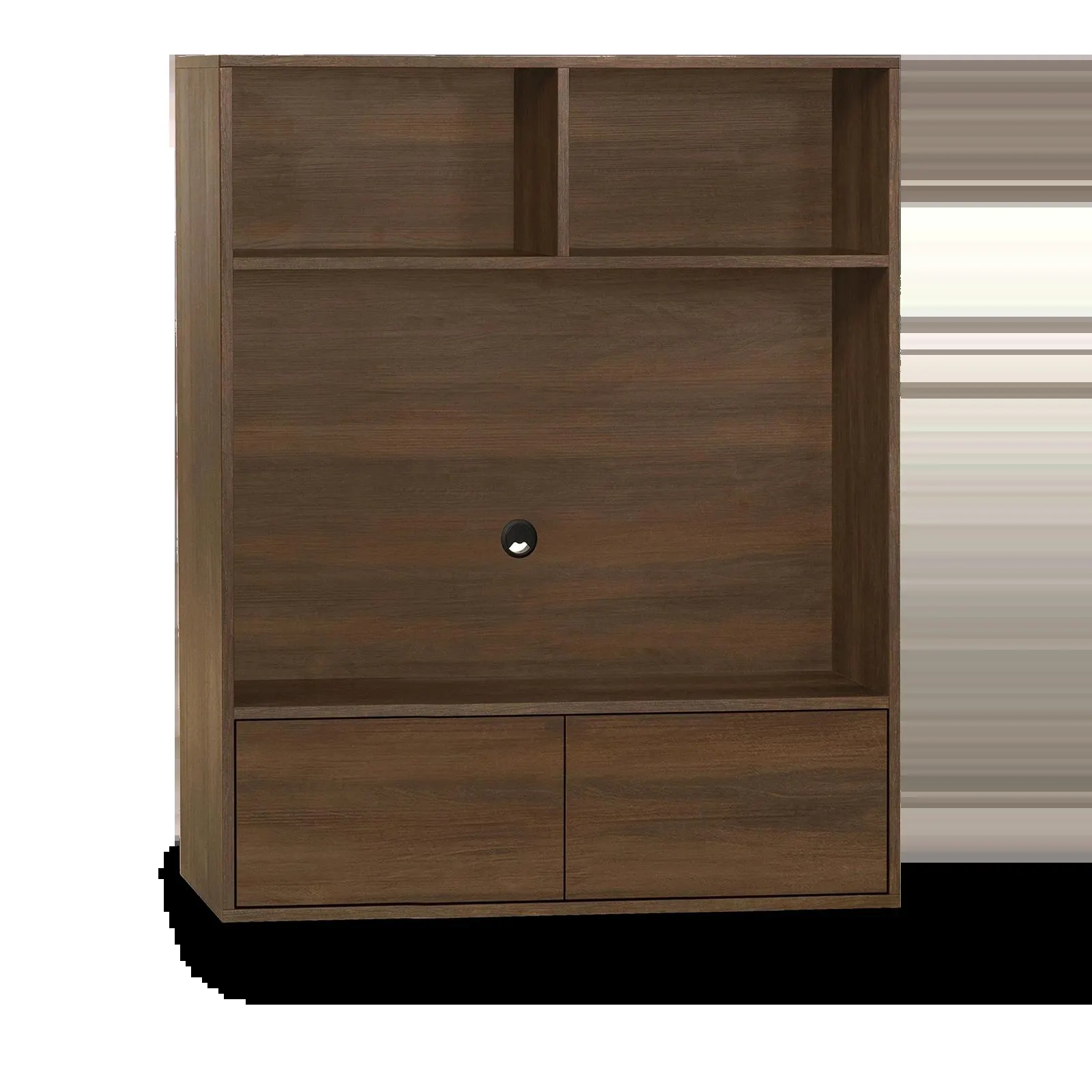 TV wandmeubel (hangend - 2 klep/ 3 open vak) Blackburn - Dark Almond