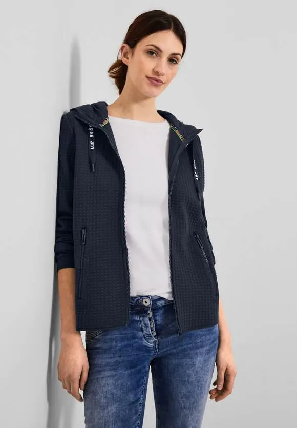 Sweatjack van materiaalmix