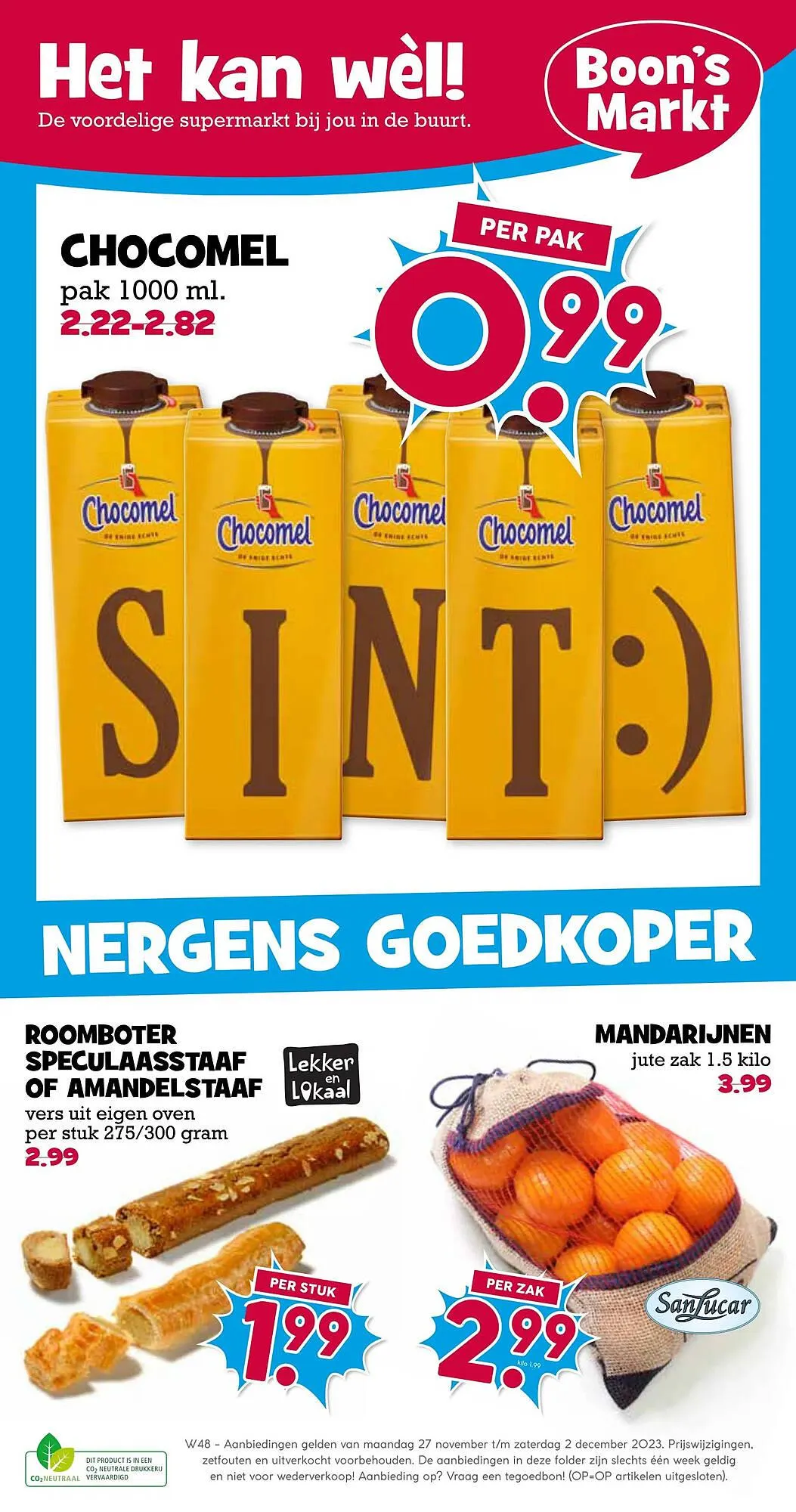 Boon`s Markt folder van 27 november tot 2 december 2023 - Folder pagina 1
