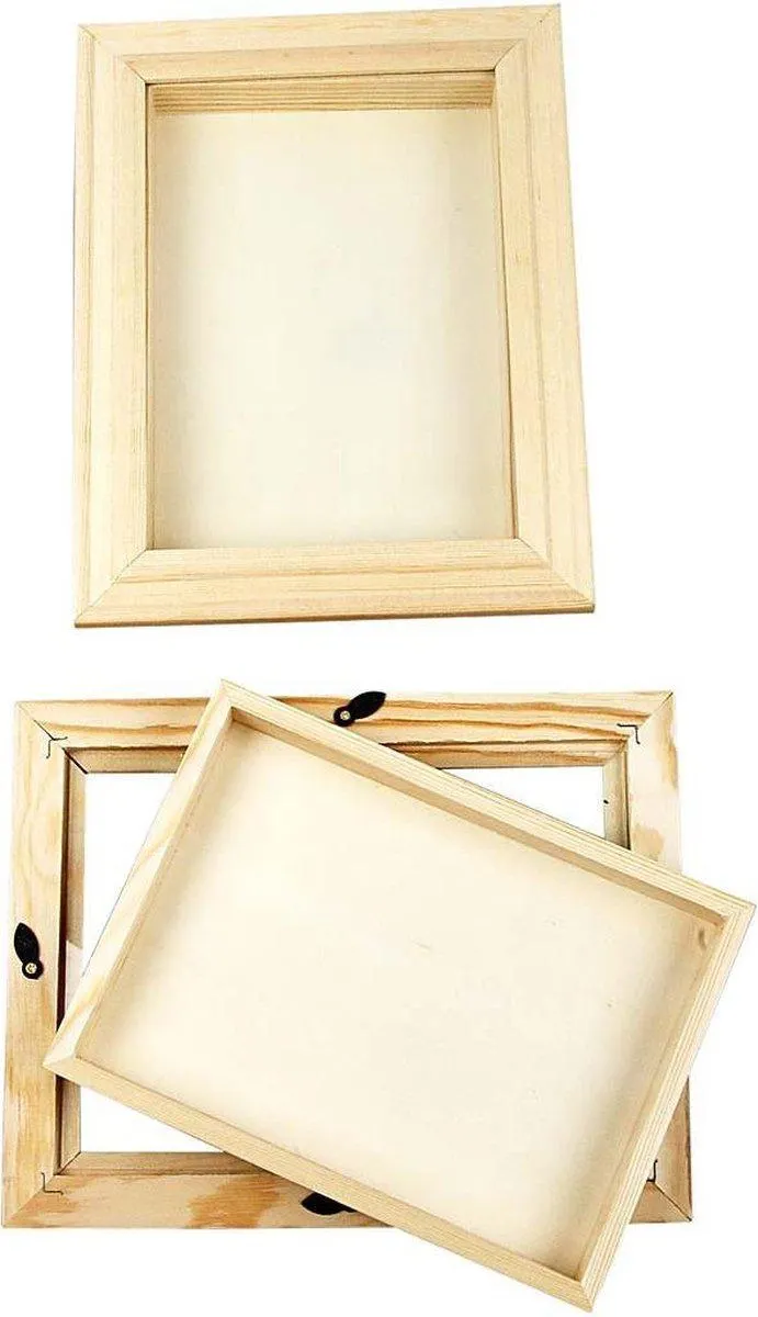 Creotime 3D lijst dubbelzijdig, 18,2 x 23,2 x 2,5 cm, hout en glas