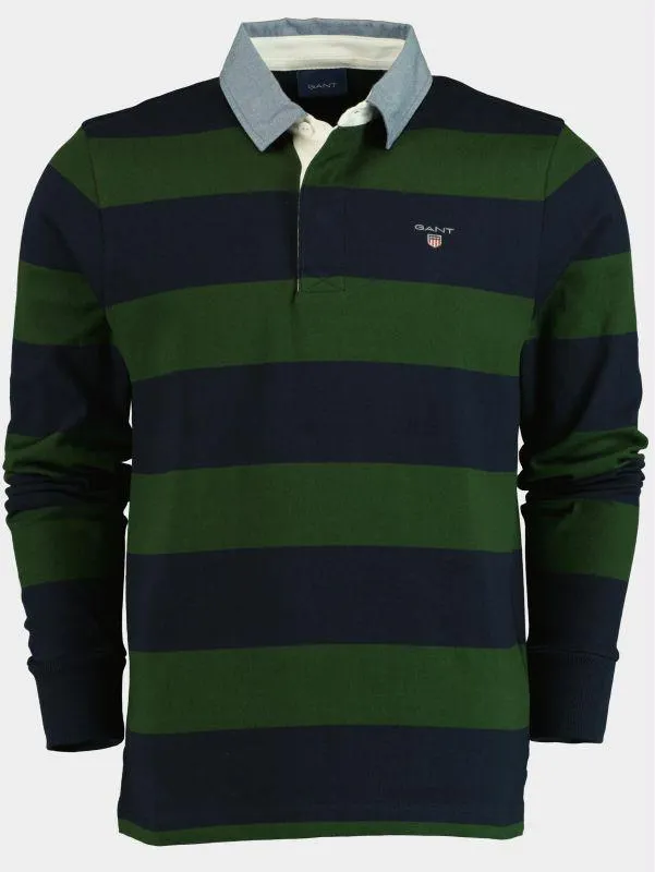 Gestreepte Rugby Sweater Storm Green