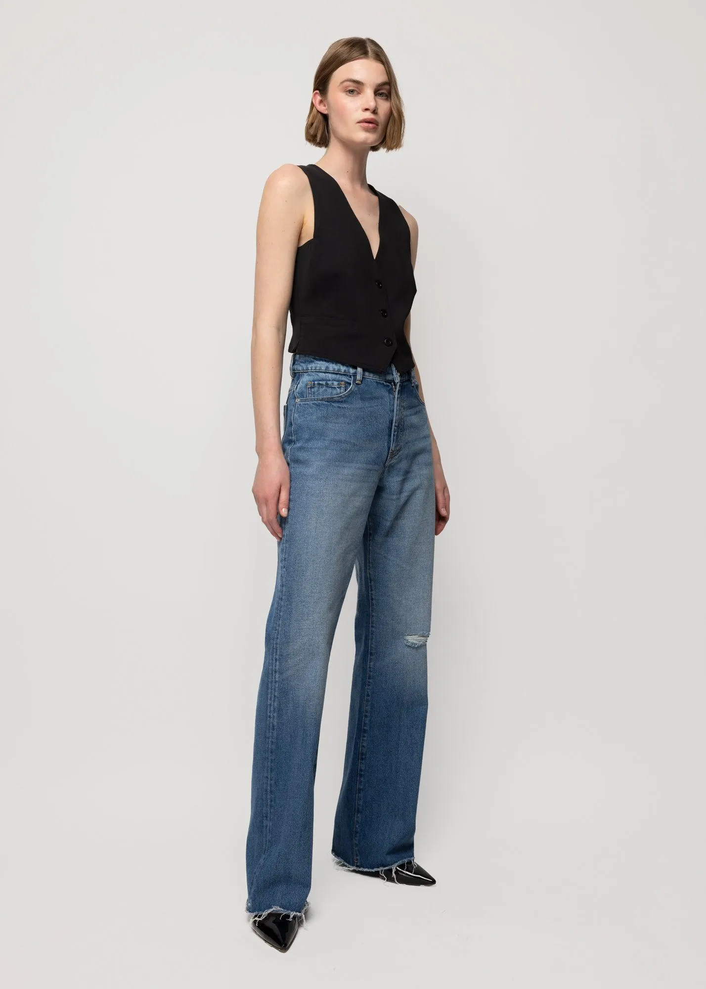 High waist jeans straight fit