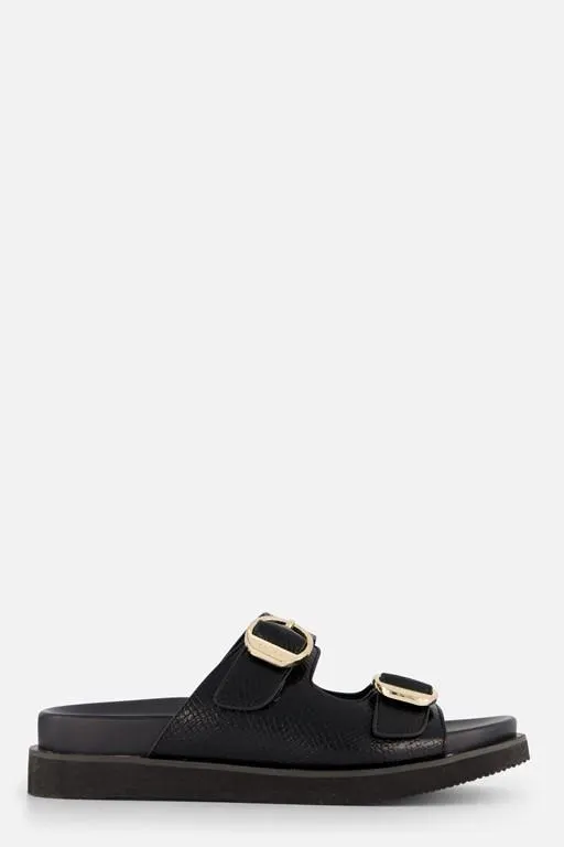 Nirken Slippers zwart Pu