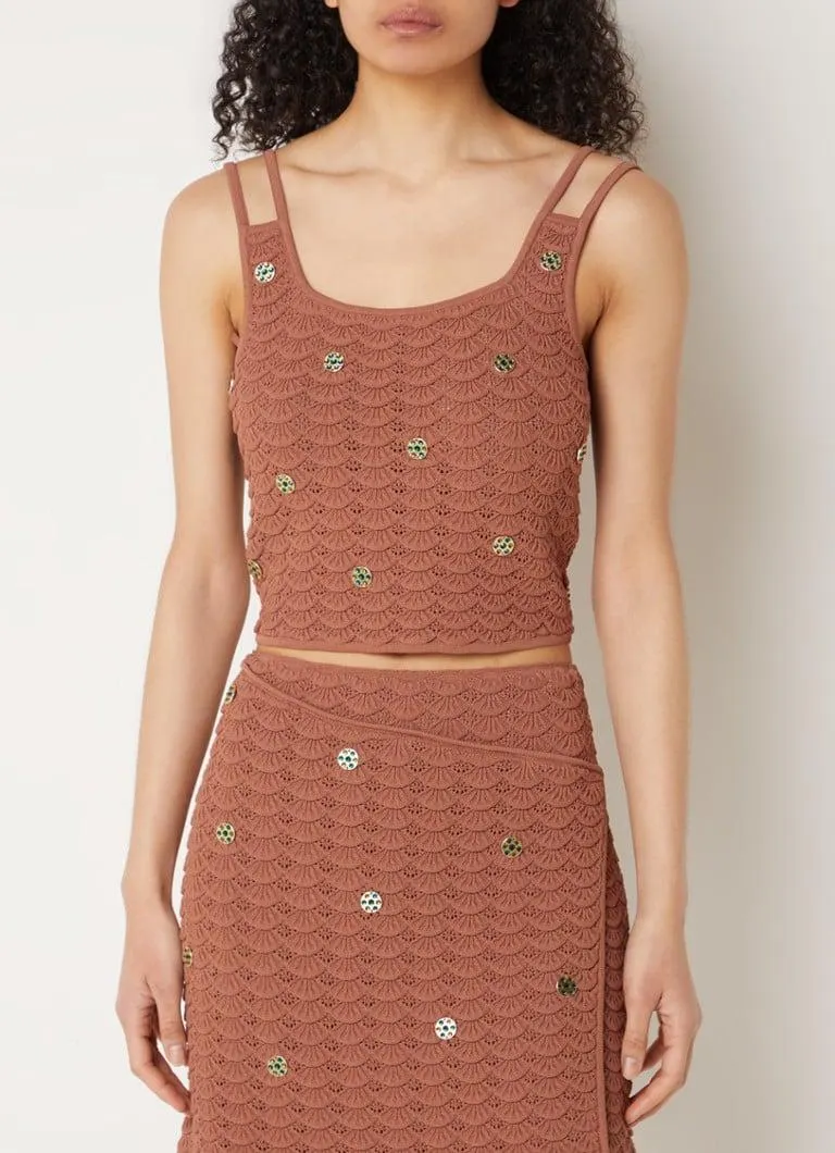 Grofgebreide top met strass