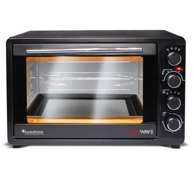 TurboTronic EV45 RVS Vrijstaande Elektrische Oven – 45 L – 2200W - Zwart