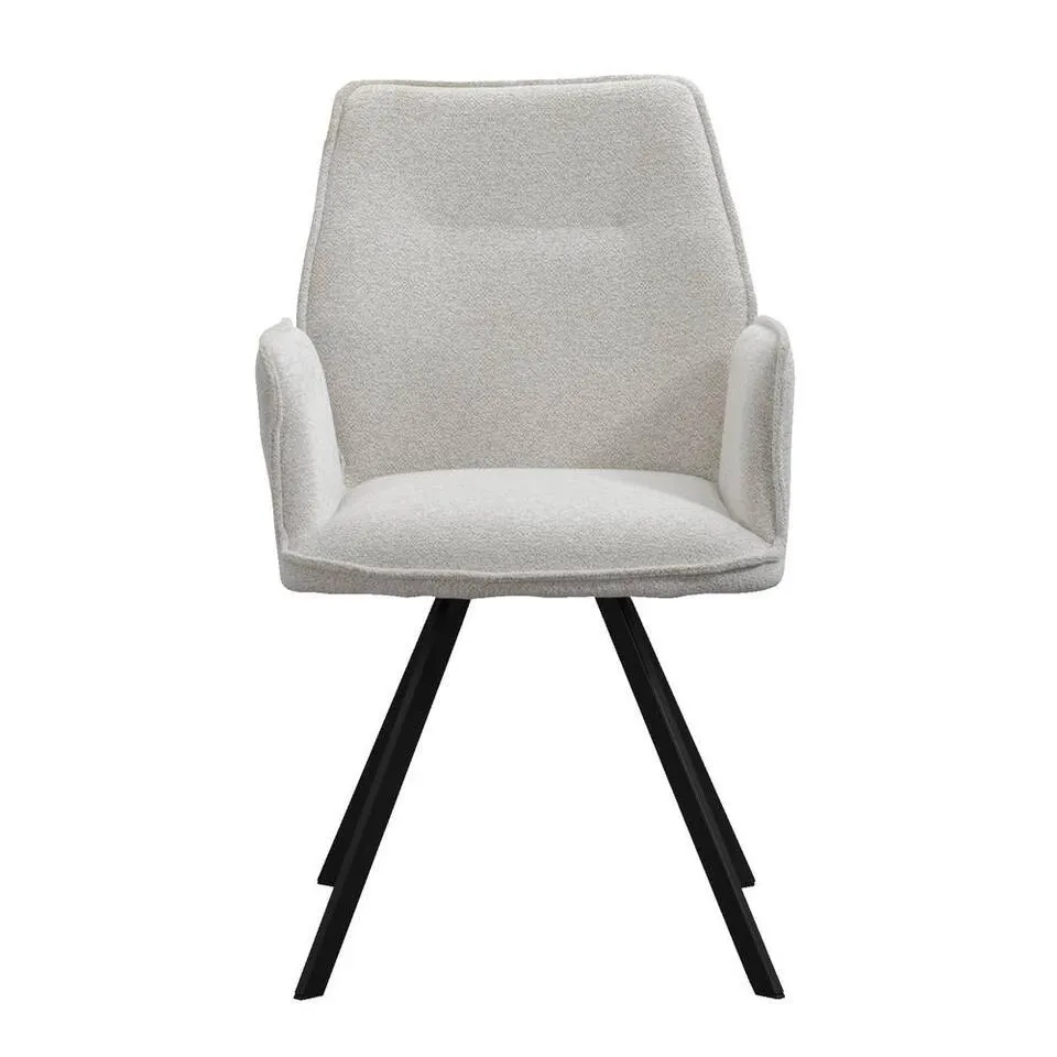 Eetkamerstoel Raffy - stof - lichtgrijs