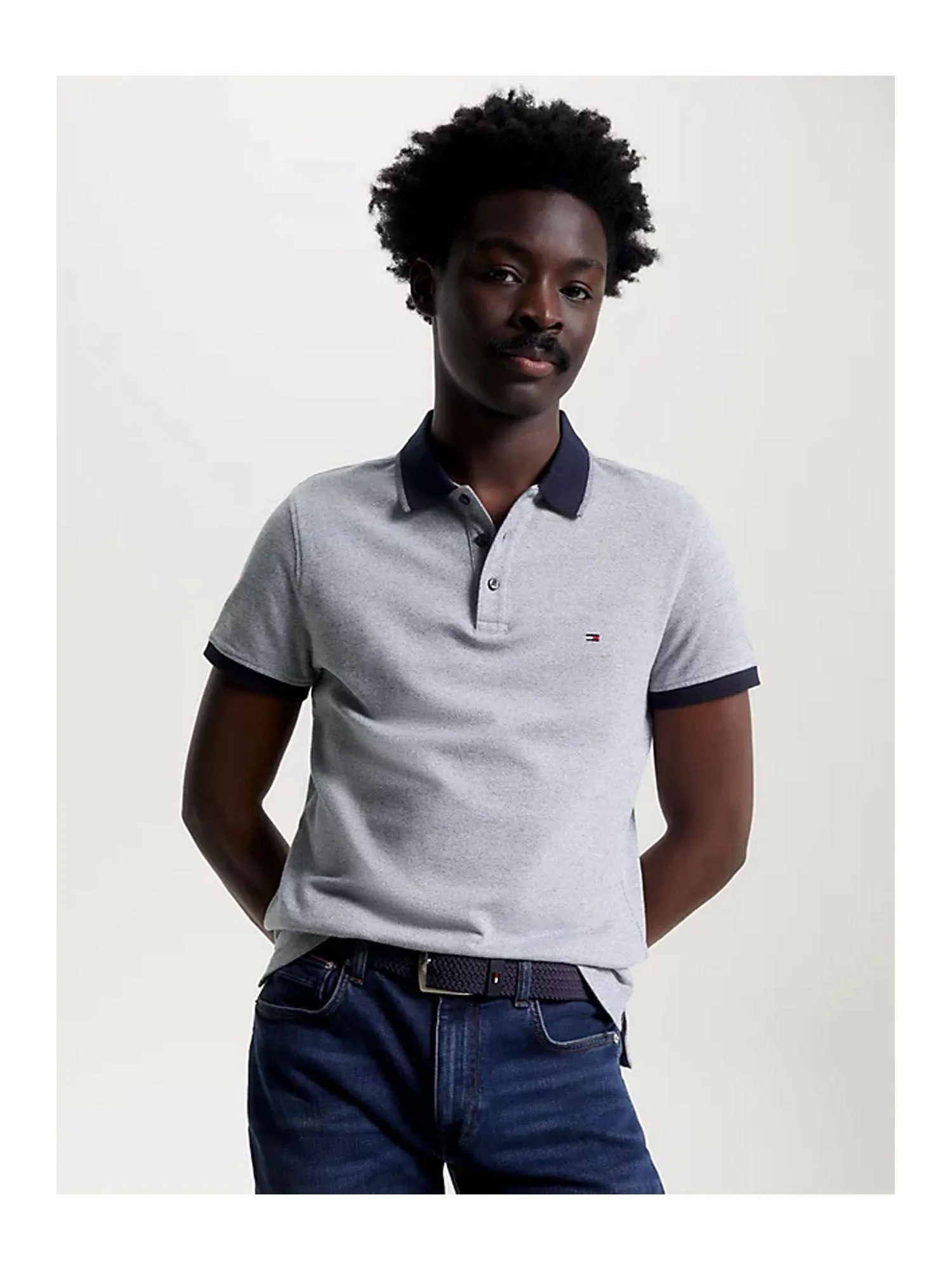 Slim Fit Polo White Desert Sky