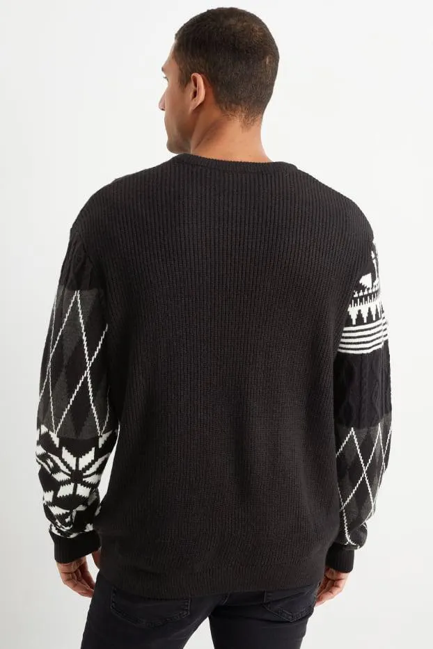 Christmas jumper - HoHoHo - cable knit pattern