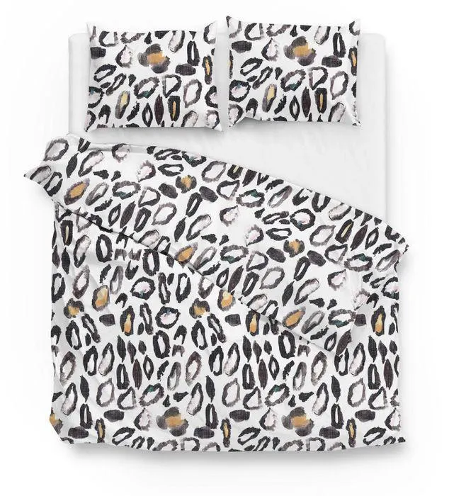 Zo Home Dekbedovertrek Katoen Saran - black/white