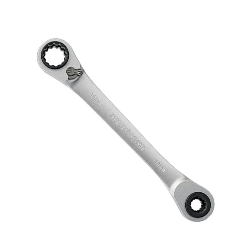 Promat multifunctionele ringratelsleutel, 4 in 1, ¼" en ½" vierkantaandr, l = 220 mm, 10-13-17-19 mm