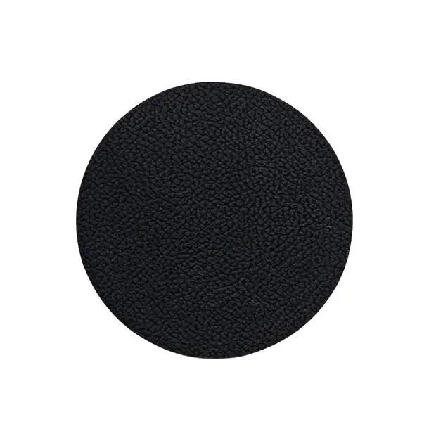 Jay Hill Onderzetters - Vegan leer - Zwart - ø 10 cm - 6 Stuks