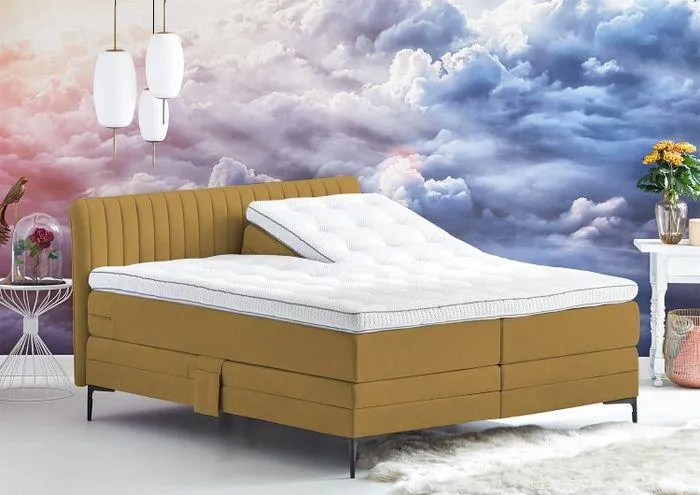 Cinderella Elektrische Boxspring Desire Wave Compleet - Okergeel