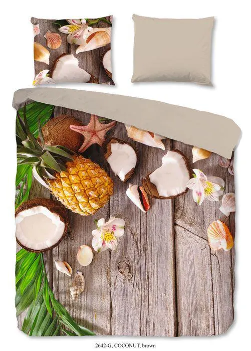 Good Morning Dekbedovertrek Katoen Coconut - brown