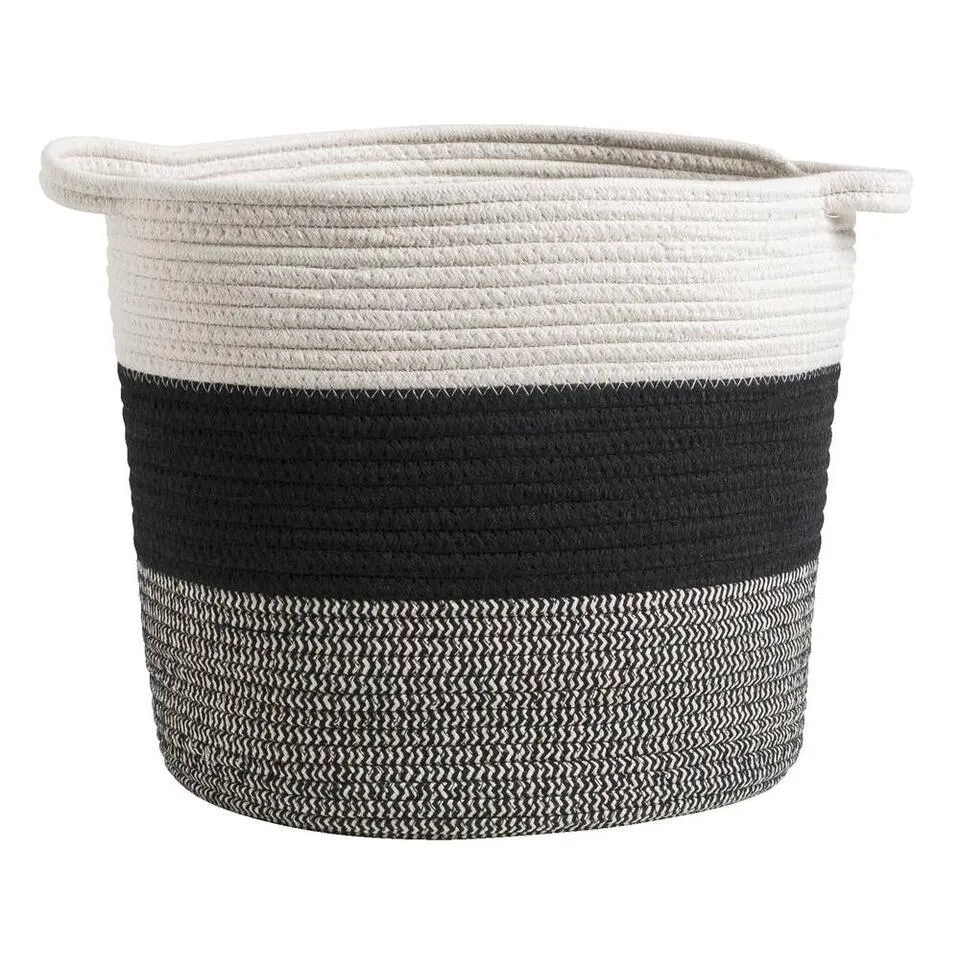 Mand Leuven - zwart/wit/grijs - 32xØ32 cm