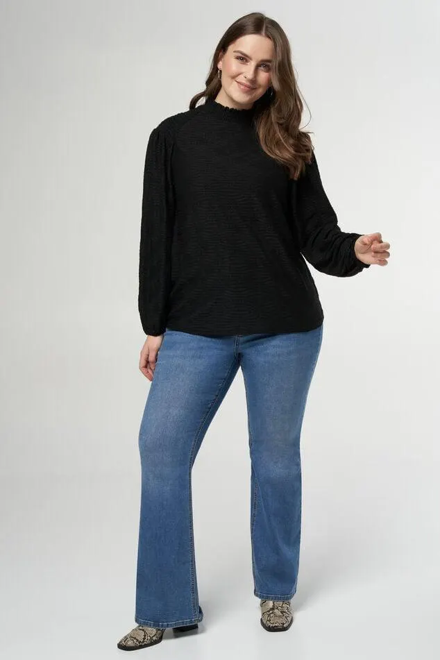 Top met print en smock details