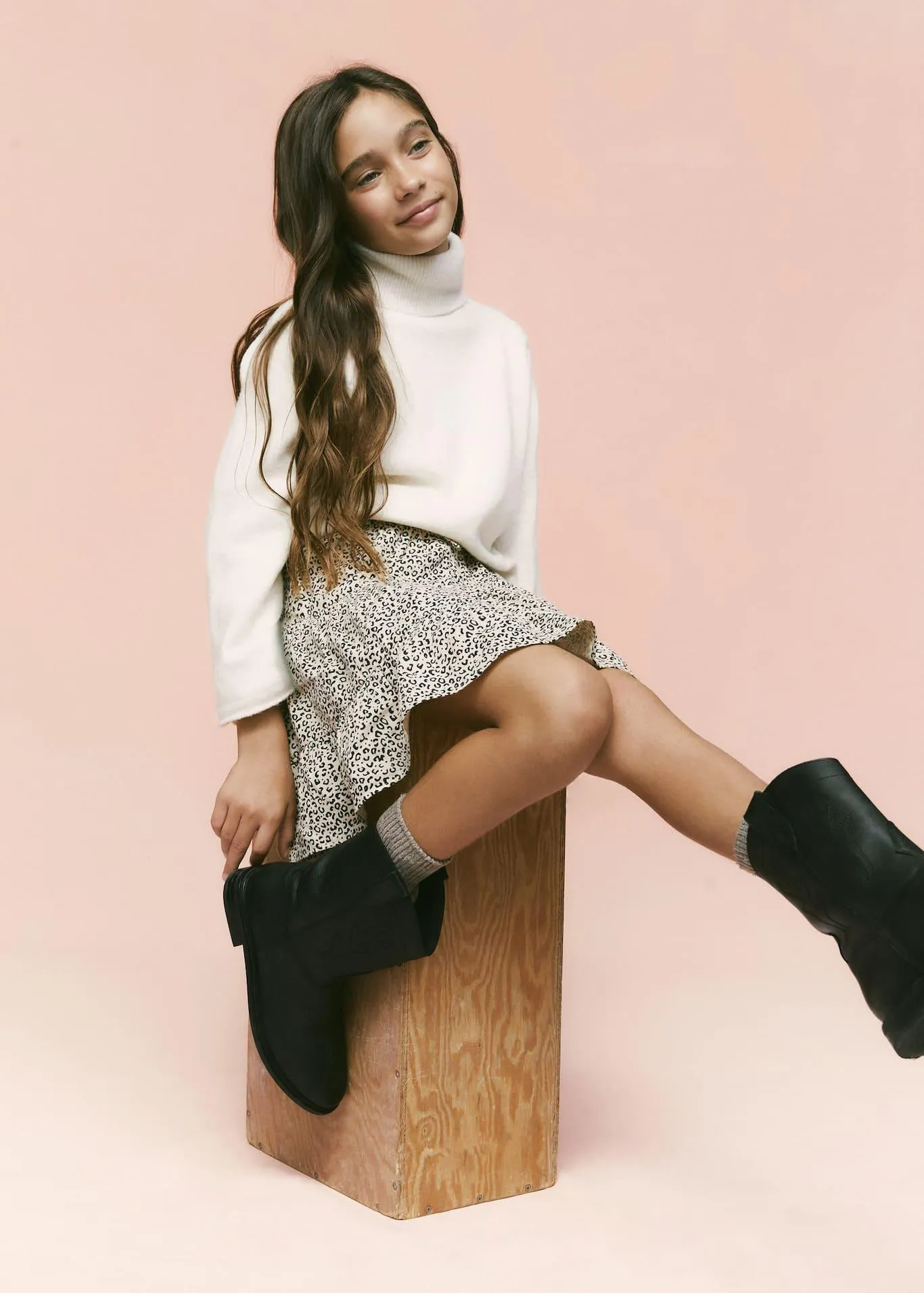 Katoenen rok met luipaardprint