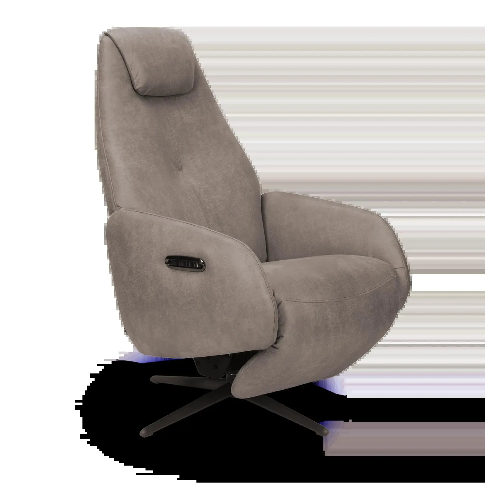 Relaxfauteuil (elektrisch/zwart) Davoli - Microleder Oxx Clay